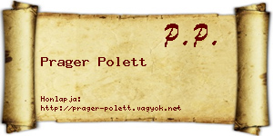 Prager Polett névjegykártya